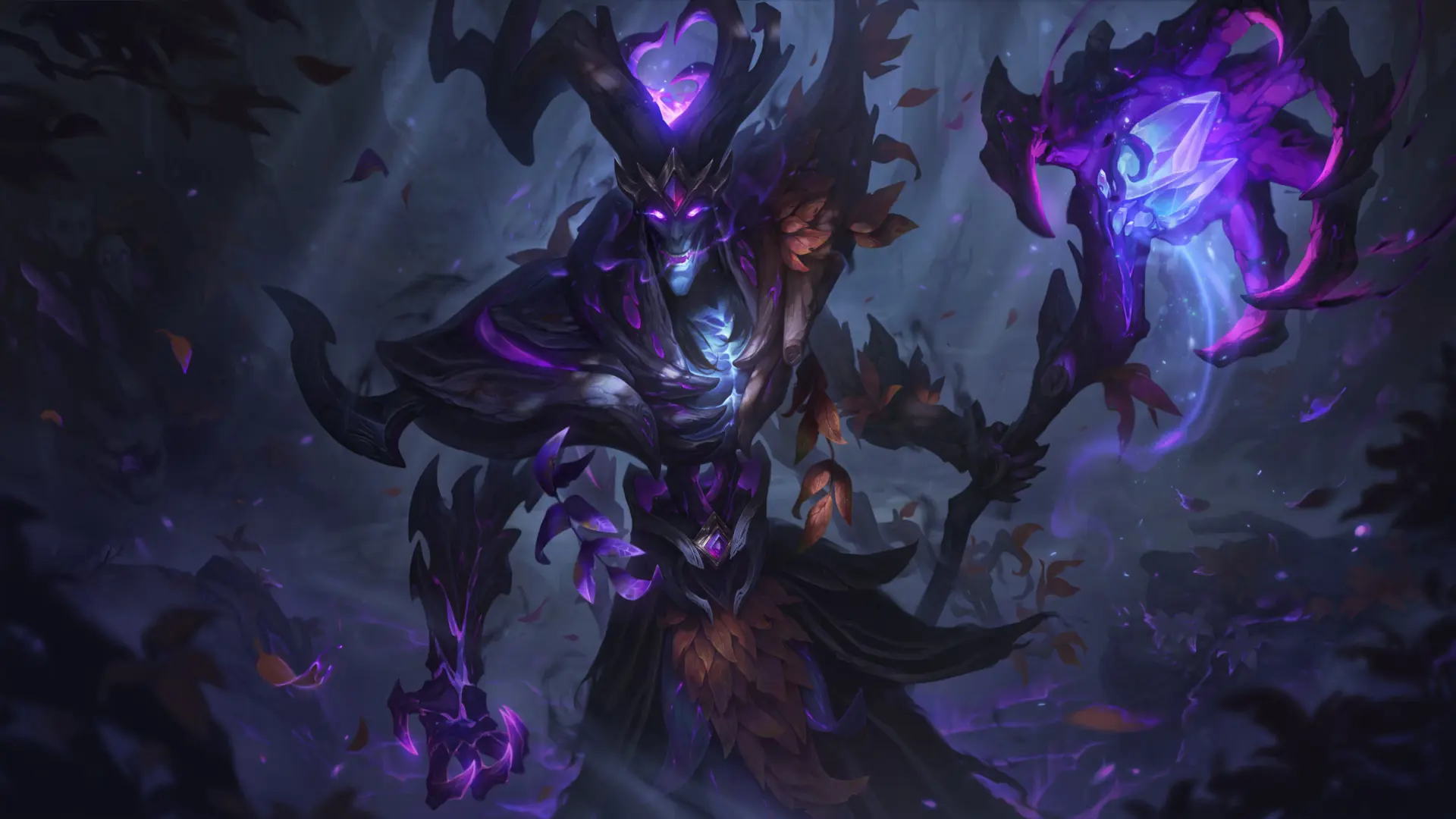 Promo art of Elderwood Karthus from League of Legends.