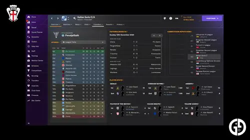 Football Manager 2024 Pro Vercelli season 1 after 13 games