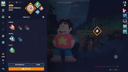 Steven Universe's perk list in MultiVersus.