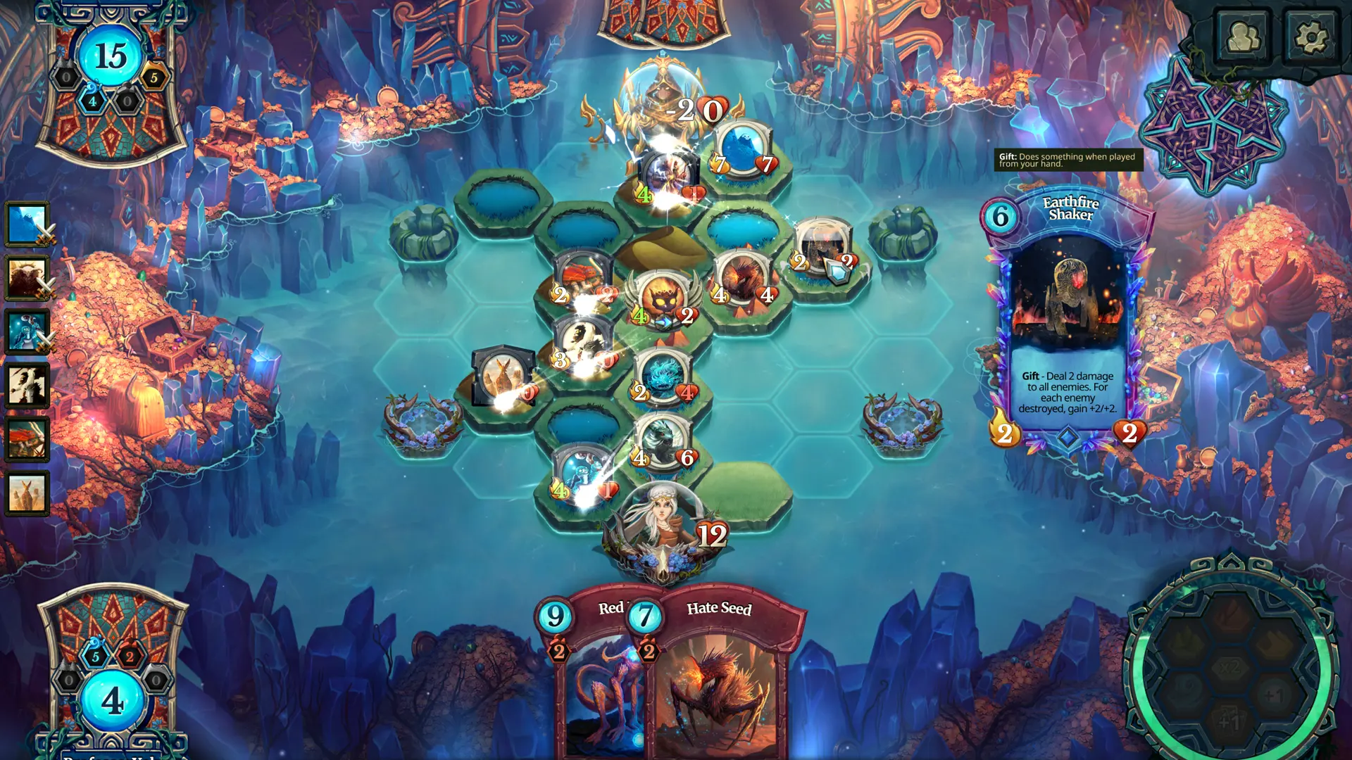 Faeria screenshot showing an evolving map