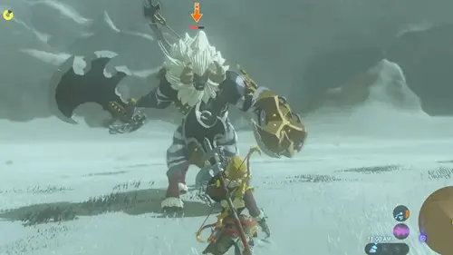 fighting a white lynel in Zelda: Tears of the Kingdom