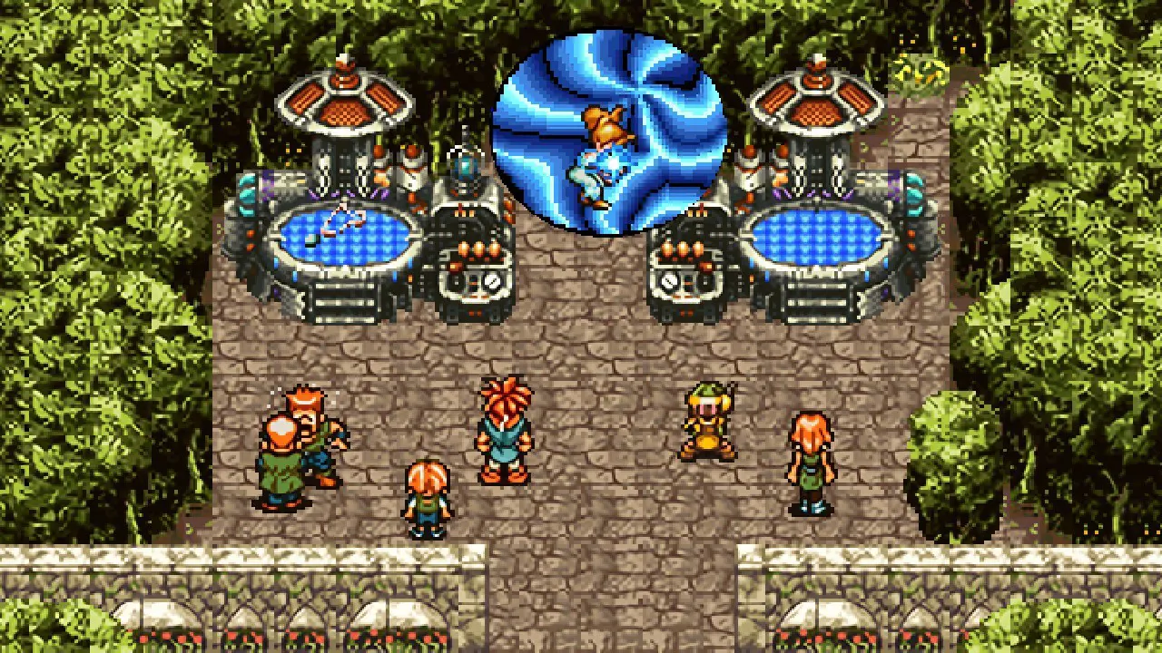 Screenshot of the time travel machine in Chrono Trigger