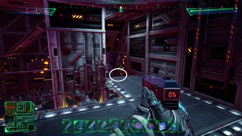 Flight Deck Power Node location in System Shock: Sunken level