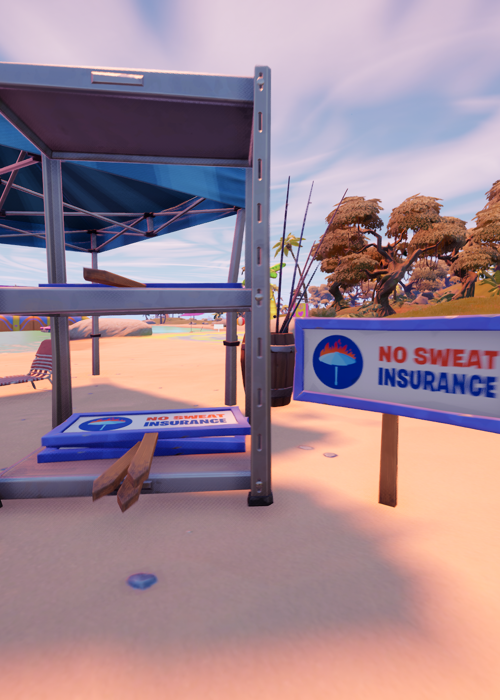 Where to pick up a No Sweat Sign in Fortnite