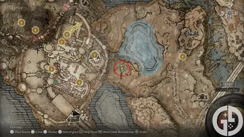 Map showing the Incursion solution location in Elden Ring Shadow of the Erdtree