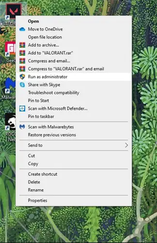 Run VALORANT As An Administrator