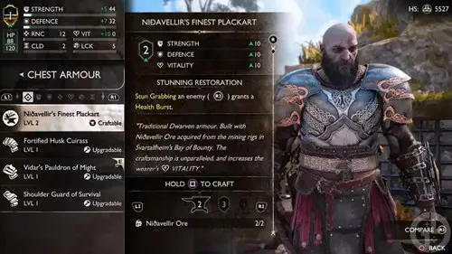 God of War Ragnarok Nidavellir armour