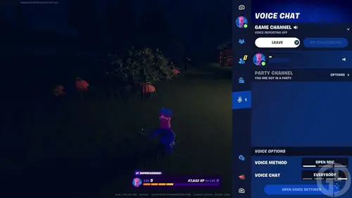 The LEGO Fortnite voice chat options