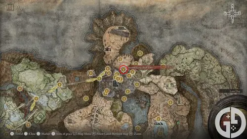 Map of Shadow Keep Back Gate in Elden Ring Shadow of the Erdtree