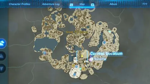 Screenshot of the second Great Sky Island Korok Seed location in TOTK