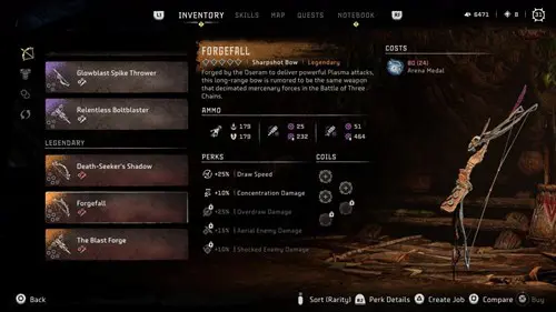 Horizon Forbidden West Legendary Weapons - Forgefall