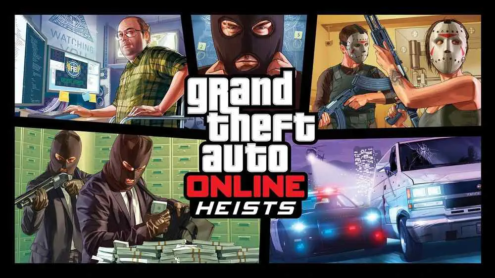 Key art for the GTA Online Heists update