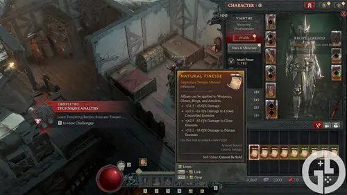 Image of a Legendary Temper Manual in Diablo 4