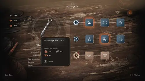 an image showing how to upgrade tools in Assassin's Creed: Mirage