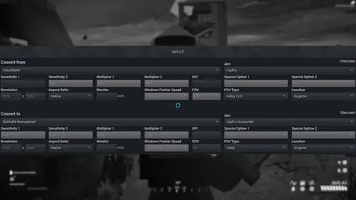 The conversion menu from the Mouse Sensitivity website, showing how you can convert your sensitivity settings from VALORANT to Battlebit Remastered