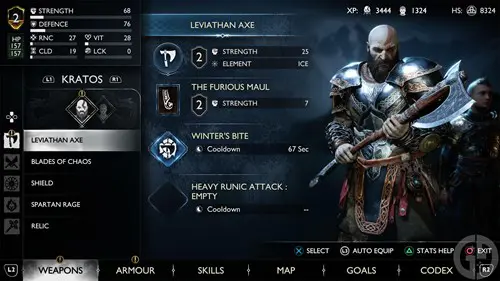 Ragnarok upgrade menu