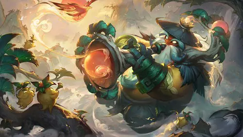 Shan Hai Scrolls Bard skin artwork: League of Legends