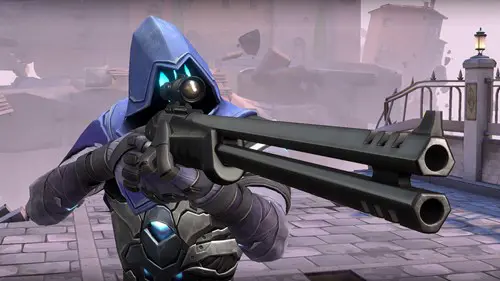 Omen holding the Outlaw weapon in VALORANT