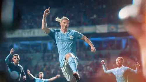 Image of Erling Haaland celebrating in EA Sports FC 24