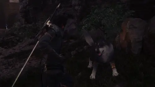 Petting Torgal in Final Fantasy 16