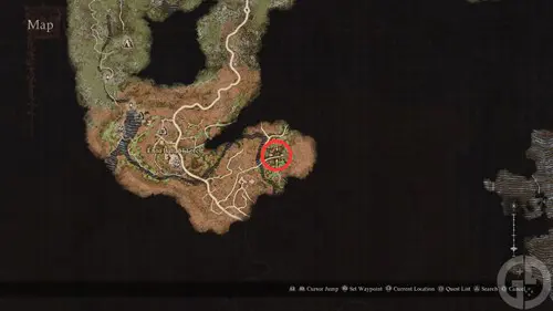 The location of the Reverent Shrine where you can unlock the Trickster Vocation in Dragon's Dogma 2