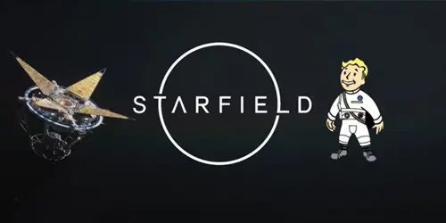 Starfield poster with Vault Boy