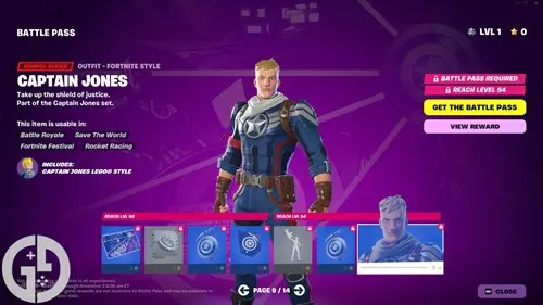 Image of the Captain Jones skin in Fortnite