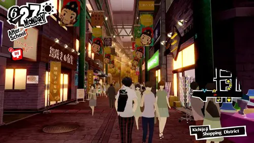 Image of Joker walking through Kichijoji in Persona 5 Royal