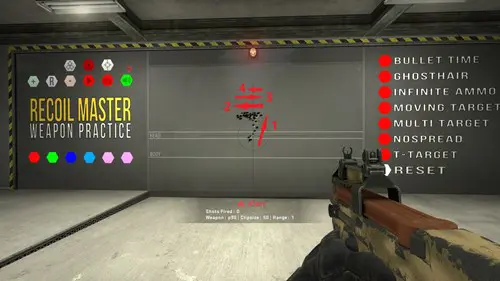 Image of the P90 spray pattern in CS:GO