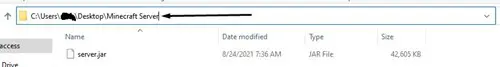 Minecraft server file path