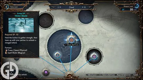 Image showing you how to unlock more Synergy Skills in the Folio of Final Fantasy 7 Rebirth