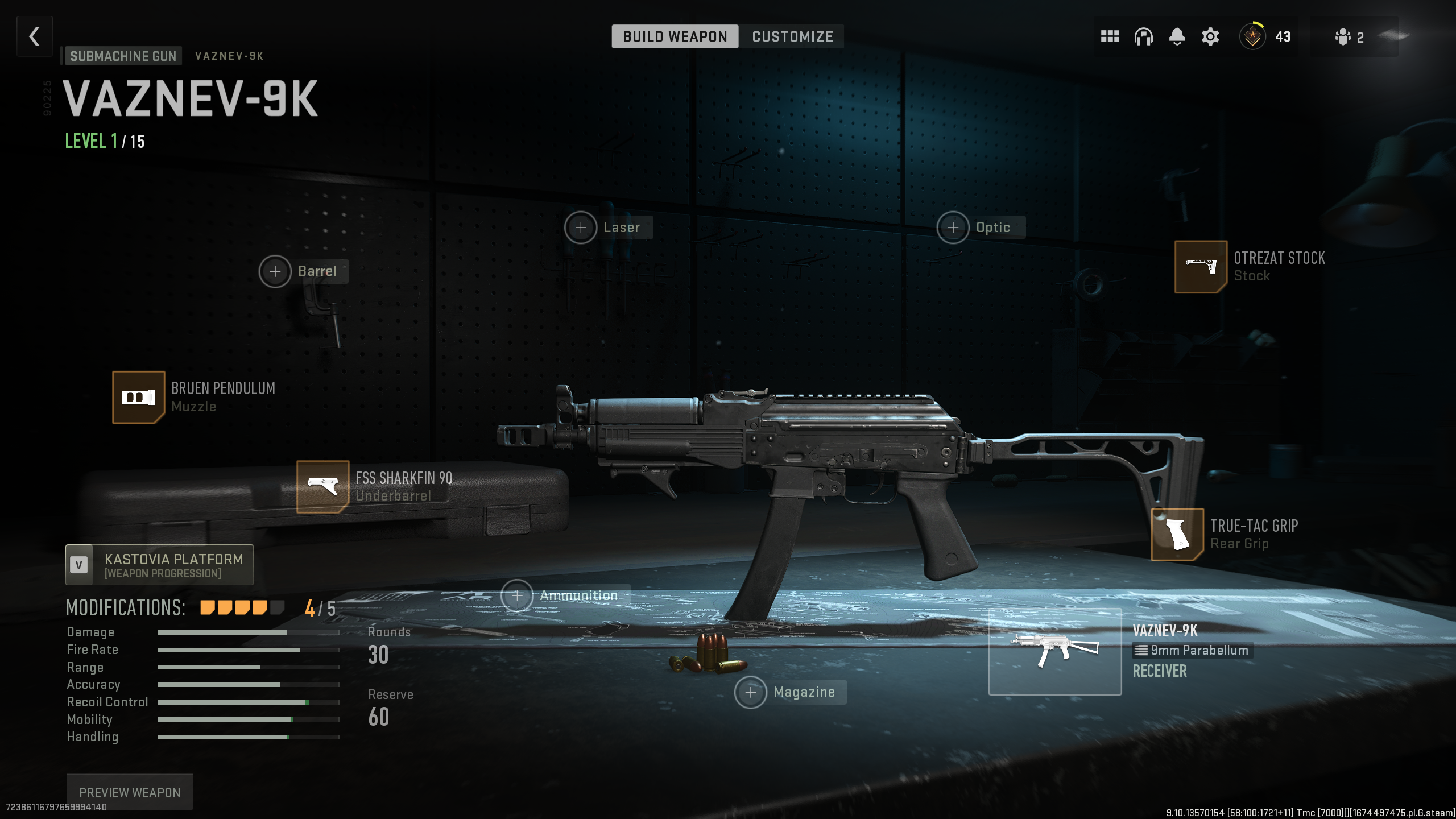 VZNEV-9K loadout in Modern Warfare 2