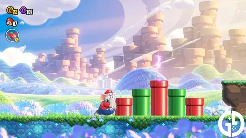 Elephant mario pushing pipes in Super Mario Bros Wonder