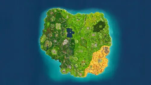 The original Chapter 1 Season 5 map in Fortnite