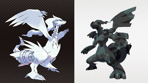 The key art for Pokemon White and Pokemon Black.