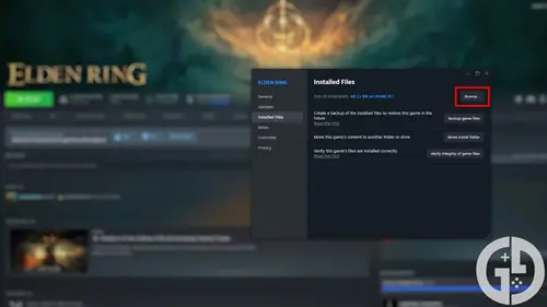 Image of the Elden Ring properties menu in Steam