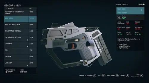 a Rare weapon. one of the Starfield weapon rarities