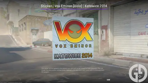 Image of the Vox Eminor holo Katowice 2014 sticker in CS2