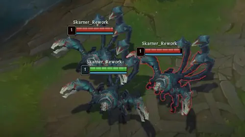 Skarner's reworked dance emote with three Skarners