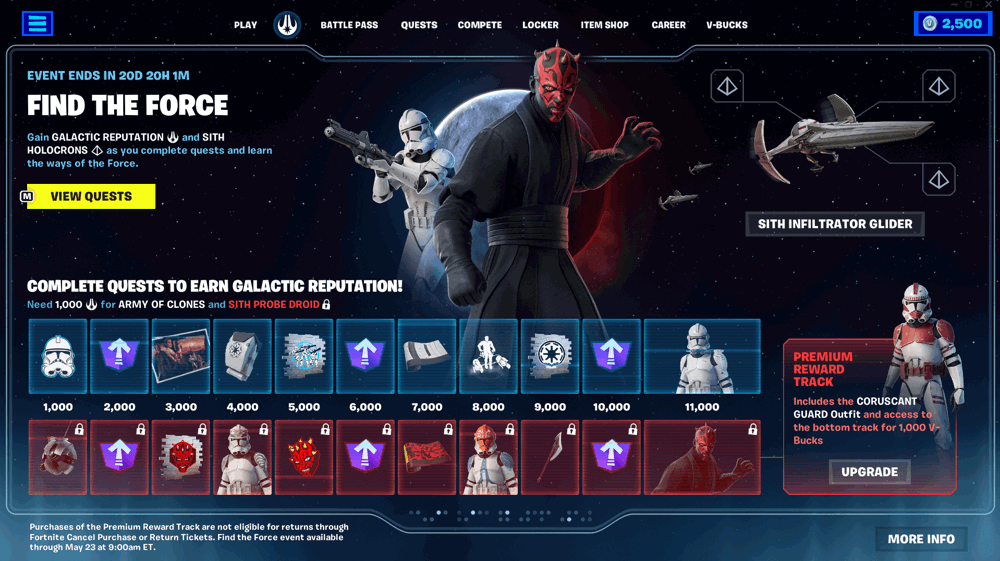 How to get the Darth Maul & Clone Trooper skins in Fortnite