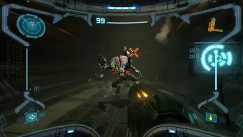 Metroid Prime Remastered Screenshot Showing Combat