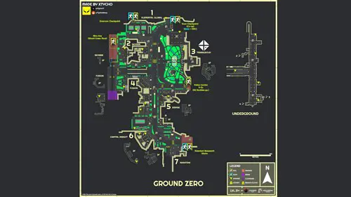 Map of Ground Zero in Escape from Tarkov