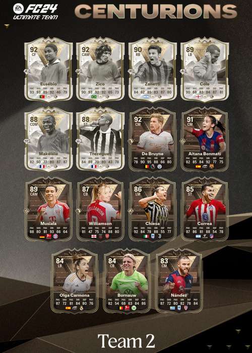 All EA FC 24 Centurions Team 2 players including, De Bruyne, Zico & Eusebio