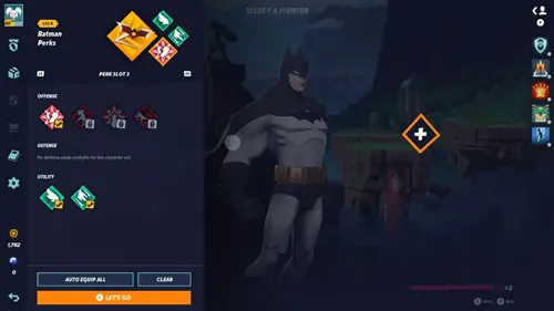 Batman's perk list in MultiVersus.