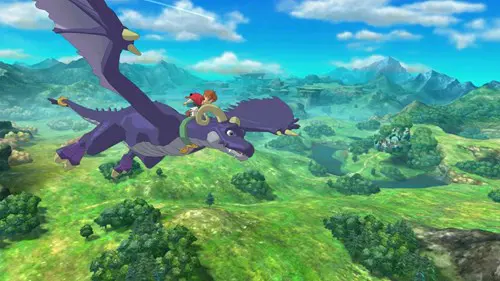 A character riding a dragon in Ni No Kuni.