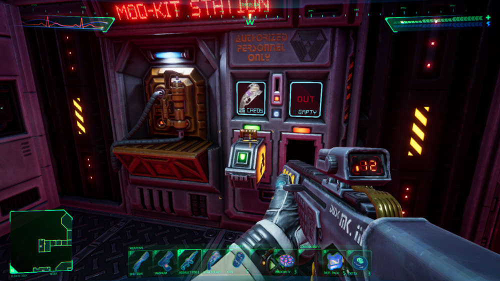 How to find the Sparqbeam damage mod in System Shock