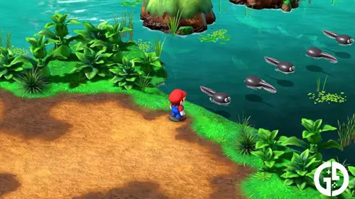 A bridge of tadpoles in Super Mario RPG.