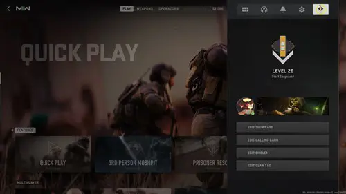 quickplay screen in mw2