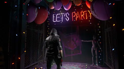 Robin entering Harley Quinn's "party"