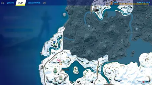 One of the Fortnite vault locations shown on a map.